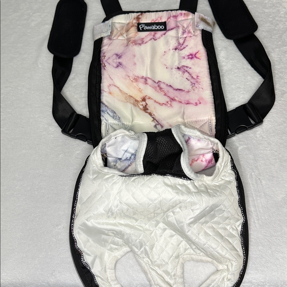 Pawaboo Dog Pet Front or Back Carrier Marble Print Large - Picture 5 of 11